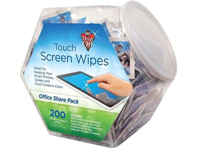 Falcon Dust-Off Touch Screen Wipes, Office Share Pack, 200/Pack (DMHJ)