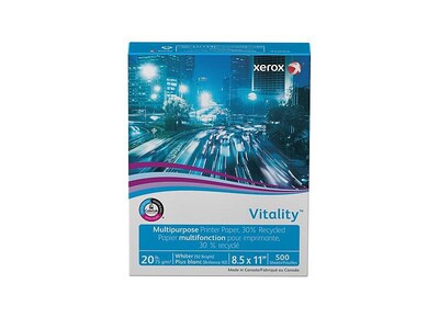 Xerox® Vitality® 8.5 x 11, 30% Recycled Multipurpose Paper, 20 lbs., 92 Brightness, 500/Ream