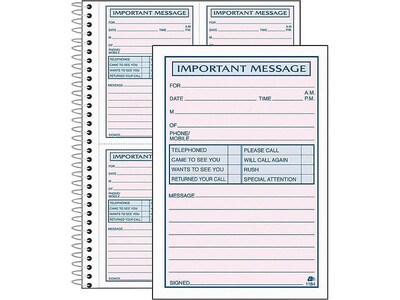 Adams Phone Message Pad, 5.5 x 3.8, Ruled, Pink, 100 Sheets/Pad (SC1187D)