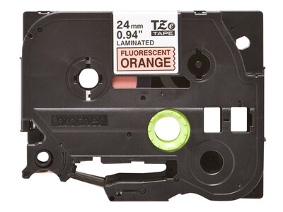 Brother P-touch TZe-B51 Laminated Label Maker Tape, 1" x 16-4/10', Black On Fluorescent Orange (TZe-B51)