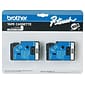 Brother P-touch TC-34Z Laminated Label Maker Tape, 3/8" x 25-2/10', White on Black, 2/Pack (TC-34Z)