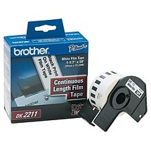 Brother DK-2211 Medium Width Continuous Film Labels, 1-1/10 x 50, Black on White (DK-2211)