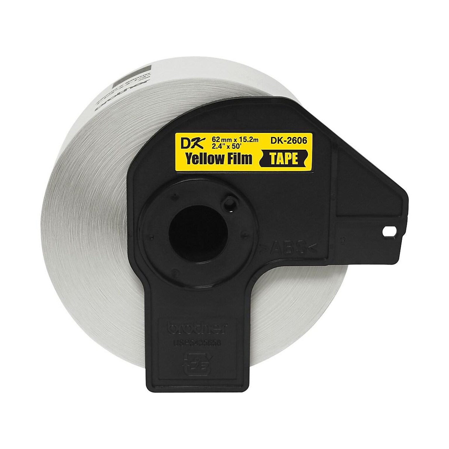 Brother DK-2606 Wide Width Continuous Film Labels, 2-4/10 x 50, Black on Yellow (DK-2606)