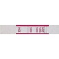 Pap-R Products Currency Straps, White with Red Print 1000/Pack (400500)