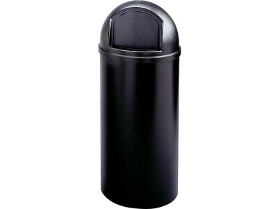 Rubbermaid Marshal Classic Indoor Trash Can w/Lid, Black Polyethylene, 15 Gal. (FG816088BLA)