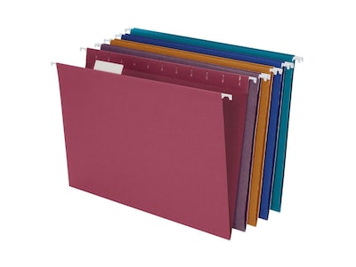 Pendaflex 100% Recycled Hanging File Folders, 1/5-Cut Tab, Letter Size, Assorted Colors, 20/Box (PFX