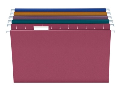Pendaflex 100% Recycled Hanging File Folders, 1/5-Cut Tab, Letter Size, Assorted Colors, 20/Box (PFX