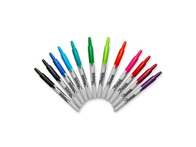 Sharpie Retractable Permanent Markers, Fine Tip, Assorted, 12/Pack (32707)