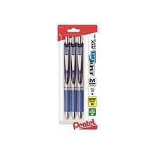Pentel EnerGel RTX Retractable Gel Pens, Medium Point, Blue Ink, 3/Pack (BL77BP3C)