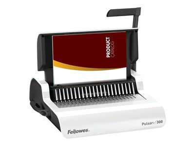 Fellowes Pulsar+ Comb Binding Machine, 300 Sheet Capacity, White/Black (5006801)
