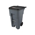 Rubbermaid BRUTE Rollout Plastic Outdoor Trash Can, 65 Gallon, Gray (FG9W2100GRAY)