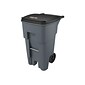 Rubbermaid BRUTE Rollout Plastic Outdoor Trash Can, 65 Gallon, Gray (FG9W2100GRAY)