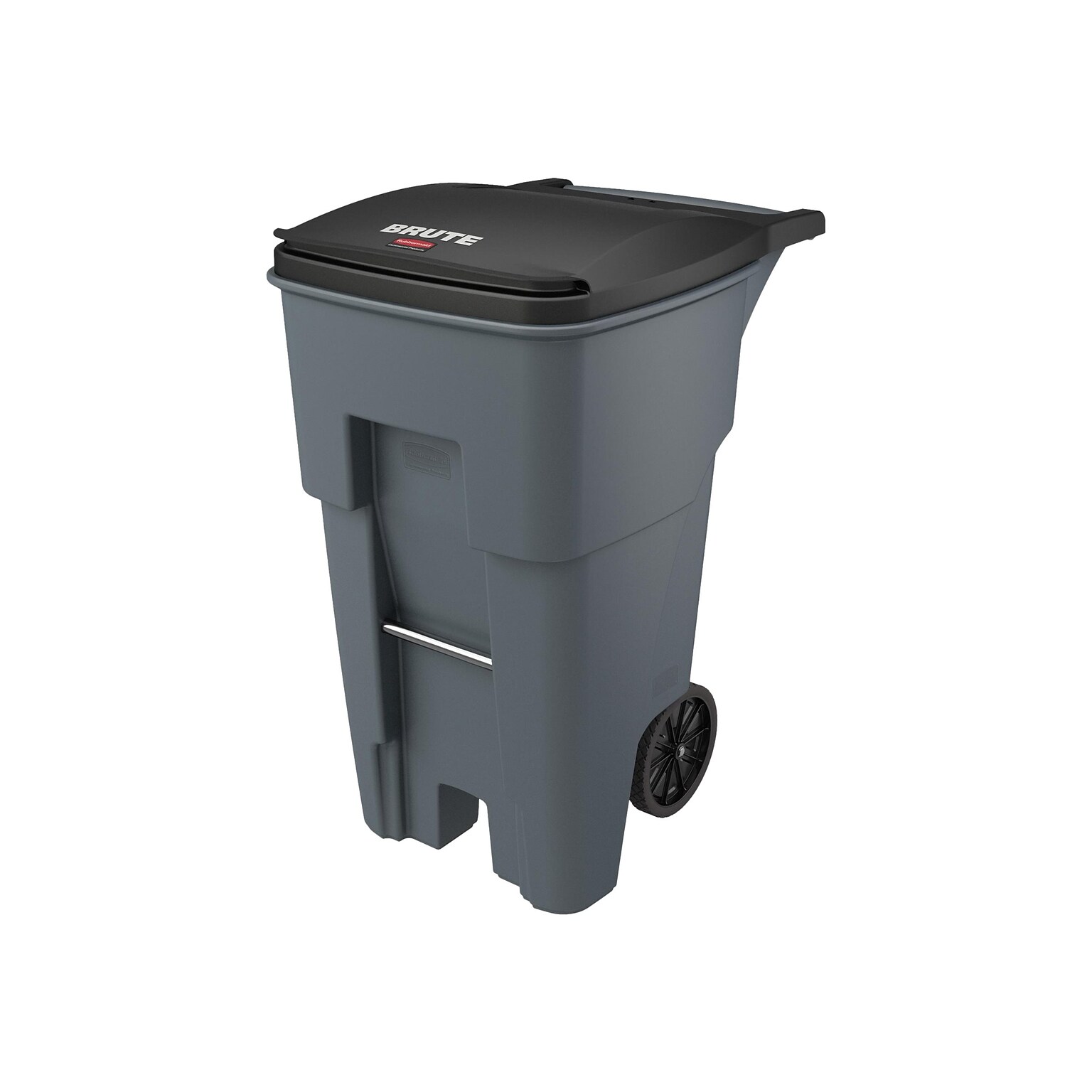 Rubbermaid BRUTE Rollout Plastic Outdoor Trash Can, 65 Gallon, Gray (FG9W2100GRAY)