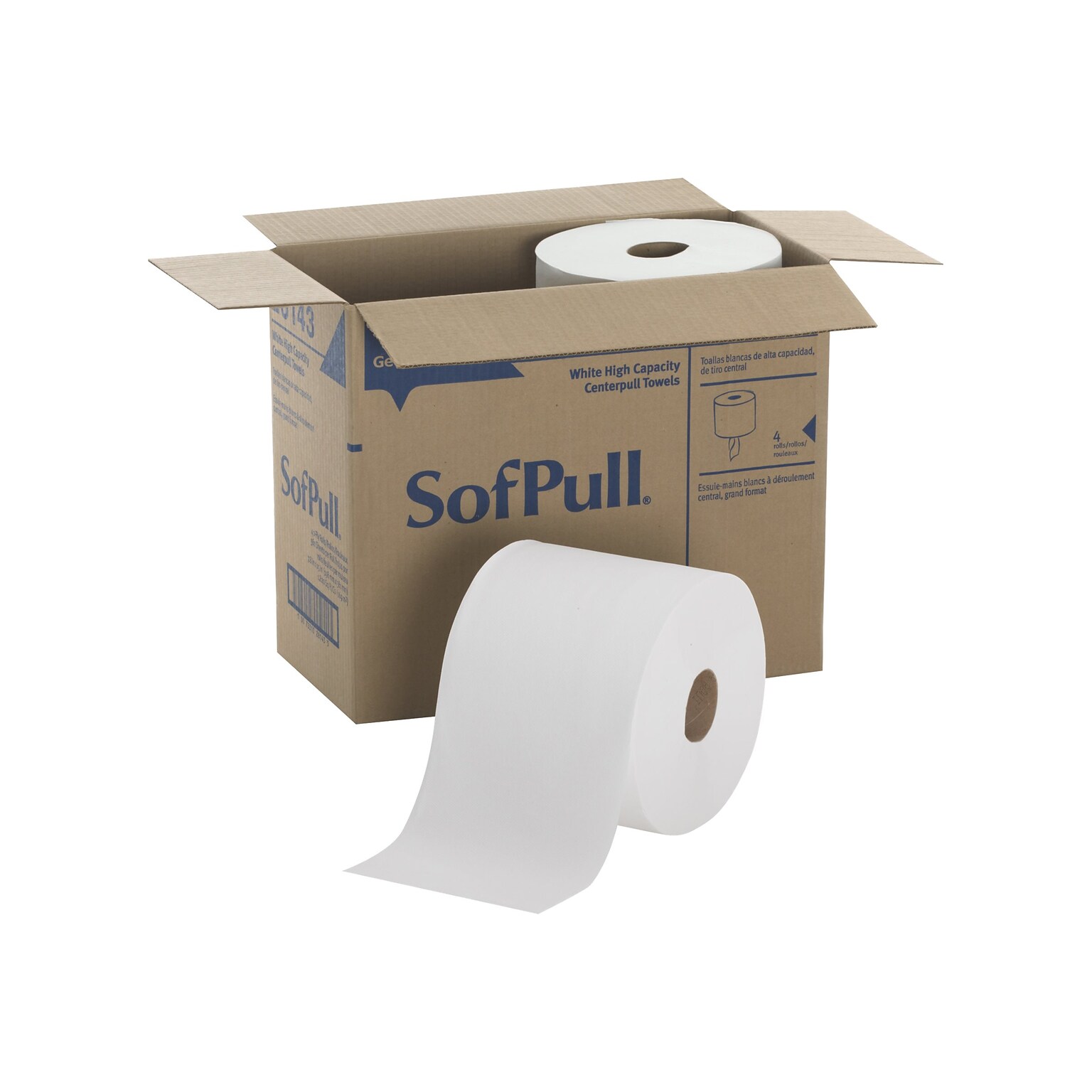 SofPull Premium Centerpull Paper Towels, 1-ply, 560 Sheets/Roll, 4 Rolls/Pack (28143)