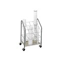 Safco Wire Mobile File Cart with Lockable Wheels, Light Gray (3090)