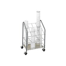 Safco Wire Mobile File Cart with Lockable Wheels, Light Gray (3090)