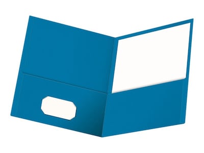 Oxford 2-Pocket Presentation Folders, Light Blue, 25/Box (OXF 57501)