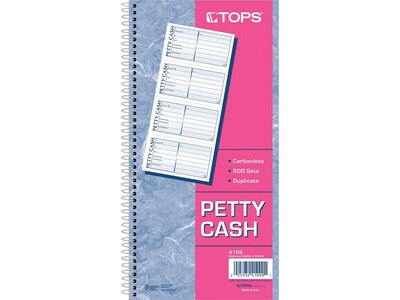 TOPS Petty Cash Receipt Book, 2.75L x 5W, 200/Pack (TOP4109)