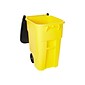 Rubbermaid BRUTE Rollout Plastic Outdoor Trash Can, 50 Gallon, Yellow (FG9W2700YEL)