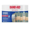 Band-Aid 0.75W x 3L Sheer Fabric Adhesive Bandages, 100/Box (4634)