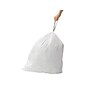 simplehuman Code N 13 Gallon Trash Bag, 22.8" x 31.5", Low Density, 30 mic, White, 200 Bags/Box (CW0275)