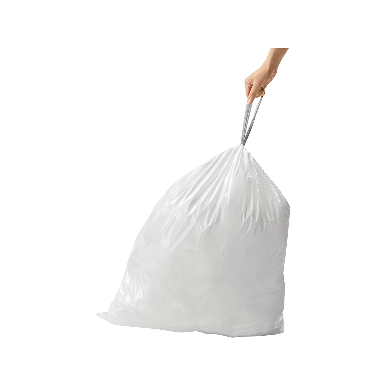 simplehuman Code N 13 Gallon Trash Bag, 22.8 x 31.5, Low Density, 30 mic, White, 200 Bags/Box (CW0275)