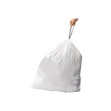 simplehuman Code X 21 Gallon Trash Bag, 25.9 x 34.6, Low Density, 34 Mic, White, 200 Bags/Box (CW0