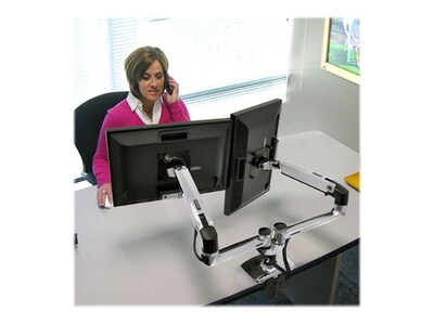 Ergotron LX Dual Side-by-Side Monitor Arm, Up to 27 Monitor, Black (45-245-026)