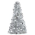 Amscan Tinsel Christmas Tree 10 Centerpiece, Silver, 6/Pack (240595)