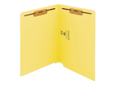 Smead End Tab Classification Folders, Shelf-Master Reinforced Straight-Cut Tab, Letter Size, Yellow,