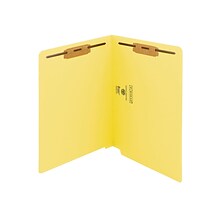 Smead End Tab Classification Folders, Shelf-Master Reinforced Straight-Cut Tab, Letter Size, Yellow,