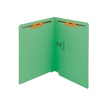 Smead End Tab Classification Folders, Shelf-Master Reinforced Straight-Cut Tab, Letter Size, Green,