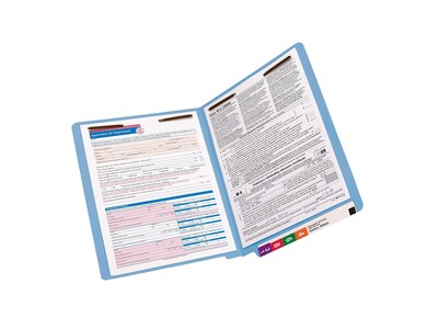 Smead End Tab Classification Folders, Shelf-Master Reinforced Straight-Cut Tab, Letter Size, Blue, 5