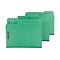 Smead Pressboard Classification Folders with SafeSHIELD Fasteners, 1/3-Cut Tab, Letter Size, Green,
