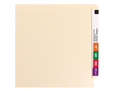 Smead End Tab Classification Folders, Shelf-Master Reinforced Straight-Cut Tab, Letter Size, Manila,