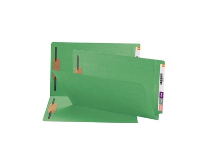 Smead End Tab Classification Folders, Shelf-Master Reinforced Straight-Cut Tab, Legal Size, Green, 5