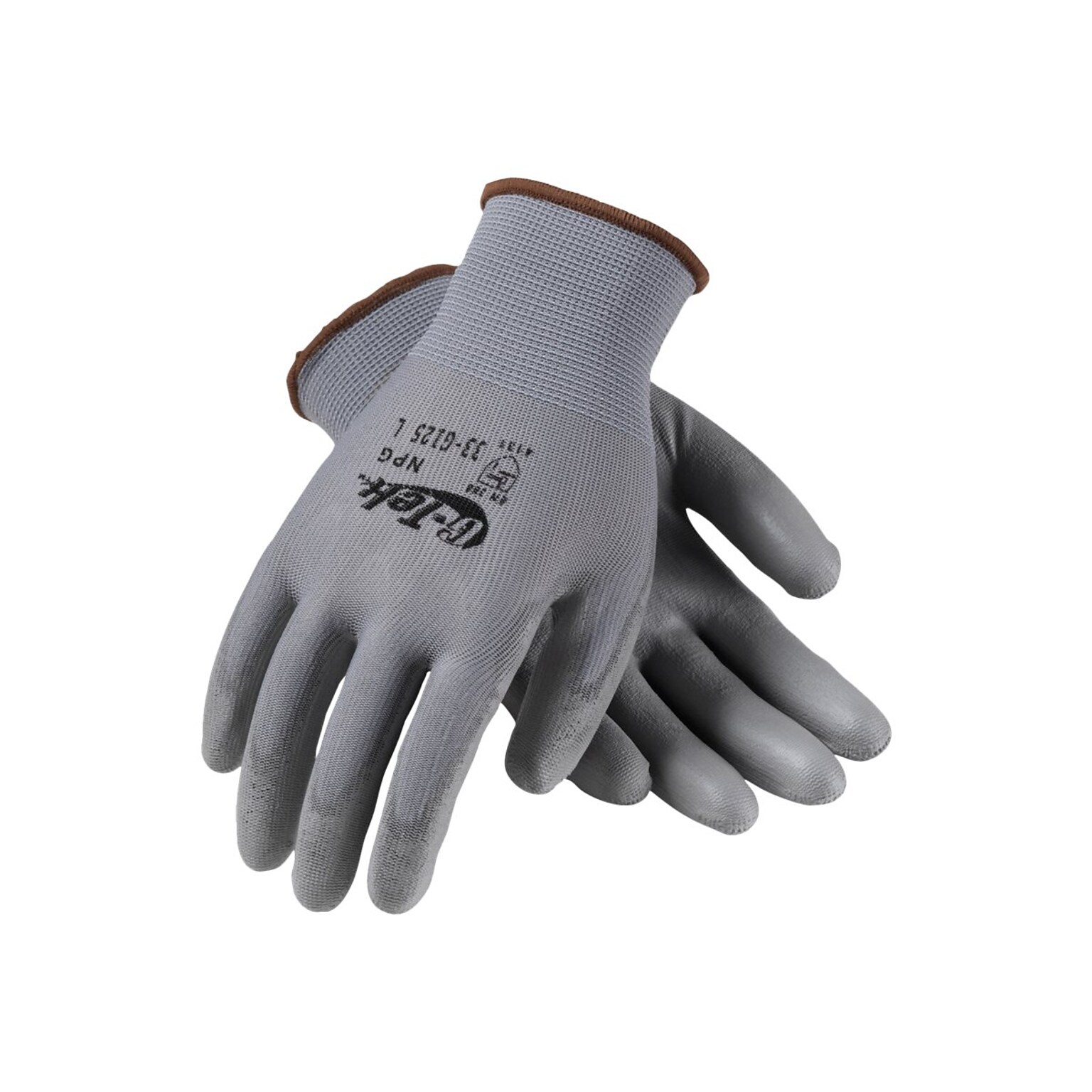 G-Tek 33-G125 Polyurethane Coated Nylon Gloves, Large, 13 Gauge, Gray, 12 Pairs (33-G125/L)
