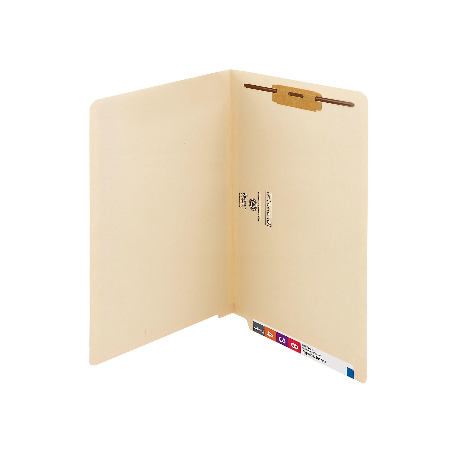 Smead End Tab Classification Folders, Shelf-Master Reinforced Straight-Cut Tab, Legal Size, Manila, 50/Box (37110)