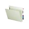 Smead End Tab Folders with SafeSHIELD Fasteners, Letter Size, Gray/Green, 25/Box (34715)