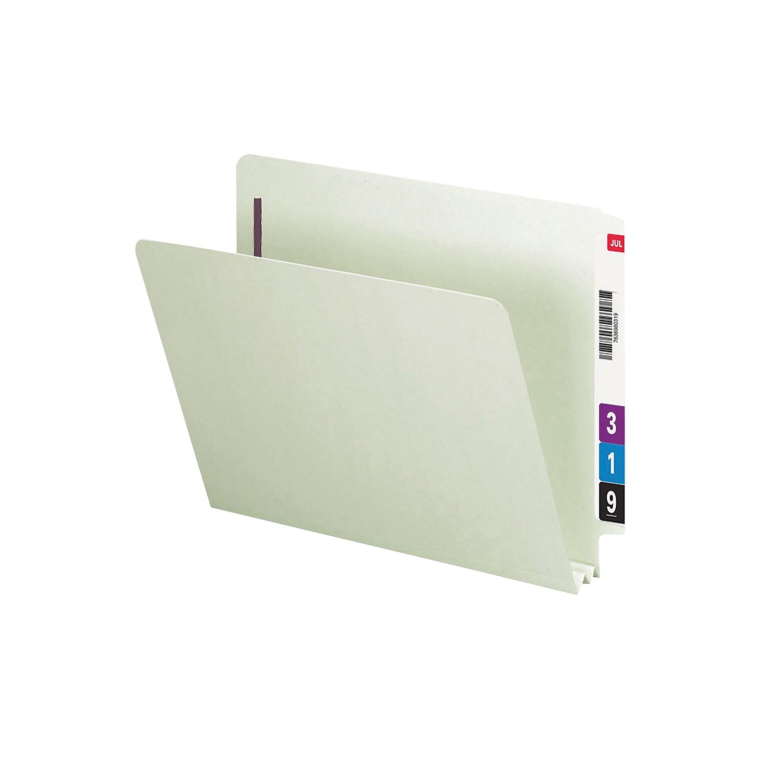 Smead End Tab Folders with SafeSHIELD Fasteners, Letter Size, Gray/Green, 25/Box (34715)