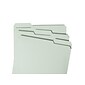 Smead Pressboard Classification Folders with SafeSHIELD Fasteners, 1/3-Cut Tab, Letter Size, Gray/Green, 25/Box (14931)