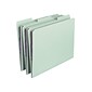 Smead Pressboard Classification Folders with SafeSHIELD Fasteners, 1/3-Cut Tab, Letter Size, Gray/Green, 25/Box (14931)