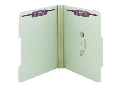 Smead Pressboard Classification Folders with SafeSHIELD Fasteners, 2/5-Cut Tab, Letter Size, Gray/Gr