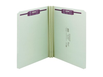 Smead Heavy Duty Pressboard Classification Folders, Straight-Cut Tab, Letter Size, Gray/Green, 25/Bo
