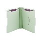 Smead Pressboard Classification Folders with SafeSHIELD Fasteners, 1/3-Cut Tab, Letter Size, Gray/Green, 25/Box (14944)