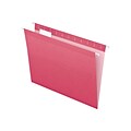 Pendaflex Reinforced Hanging File Folders, 1/5 Tab, Letter Size, Pink, 25/Box (PFX 4152 1/5 PIN)