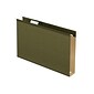 Pendaflex Reinforced Hanging File Folders, Extra Capacity, 5-Tab, Legal Size, 2" Expansion, Standard Green, 25/Box (PFX 04153x2)