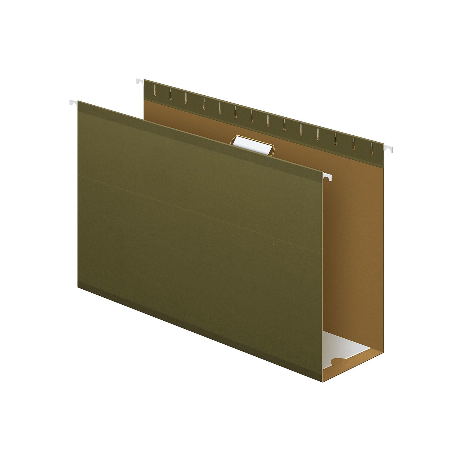 Pendaflex Reinforced Hanging File Folders, Extra Capacity, 5-Tab, Legal Size, Standard Green, 25/Box (PFX 04153x4)