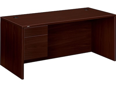 HON® 10500 Series 66 Single Pedestal Desk, Mahogany (H10584LNN) NEXT2019 NEXTExpress