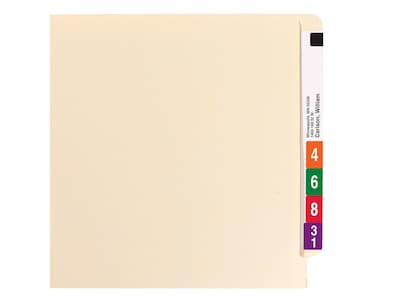 Smead Shelf-Master Classification Folders with Reinforced Straight-Cut Tab, Letter Size, Manila, 50/Box (34215)